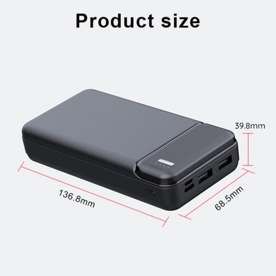 Acumulator Techsuit Power Bank  - Dual USB, LED Lights for Power State, 30000mAh - Black PB-N3