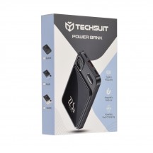 Acumulator Techsuit Wireless MagSafe Power Bank  - 2x Type-C, USB, ON/OFF Button, Digital Display, 22.5W, 10000mAh - Sky Blue P