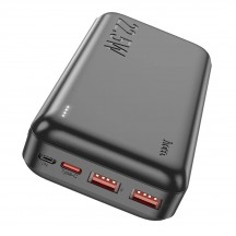 Acumulator Hoco Power Bank Astute  - with LED, 2 x USB, Type-C, 22.5W, 20000mAh - Black J101A