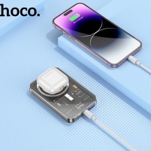 Acumulator Hoco Power Bank Ice Crystal  - Magnetic MagSafe Fast Wireless Charging for iPhone, PD20W, 5000mAh - Blue Q14