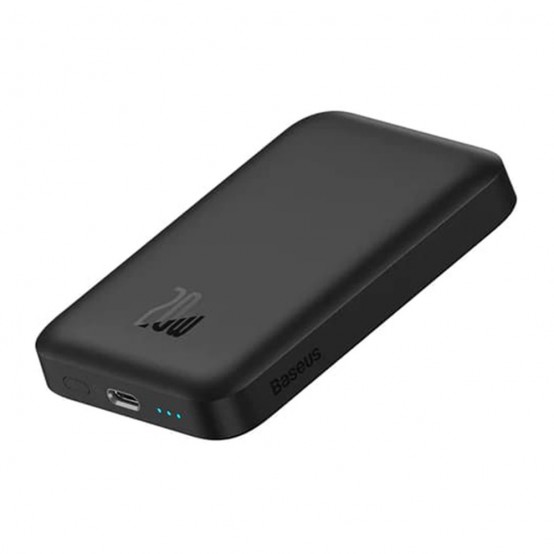 Acumulator Baseus Power Bank Magnetic Wireless Charging  - Type-C, 6000mAh, 20W with Cable USB-C to Type-C, 0.5m - Black PPCX05