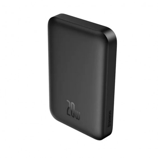 Acumulator Baseus Power Bank Magnetic Wireless Charging  - Type-C, 6000mAh, 20W with Cable USB-C to Type-C, 0.5m - Black PPCX05