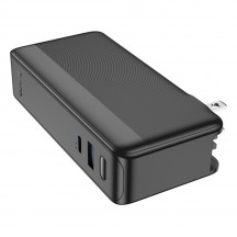 Acumulator Hoco Power Bank with US / EU Plug Friendly  - USB, Type-C, 22.5W, 10000mAh - Black Q16