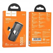 Acumulator Hoco Power Bank Cool  - Mini Pocket Charging for Lightning with LED Digital Display, 5000mAh - Black J116