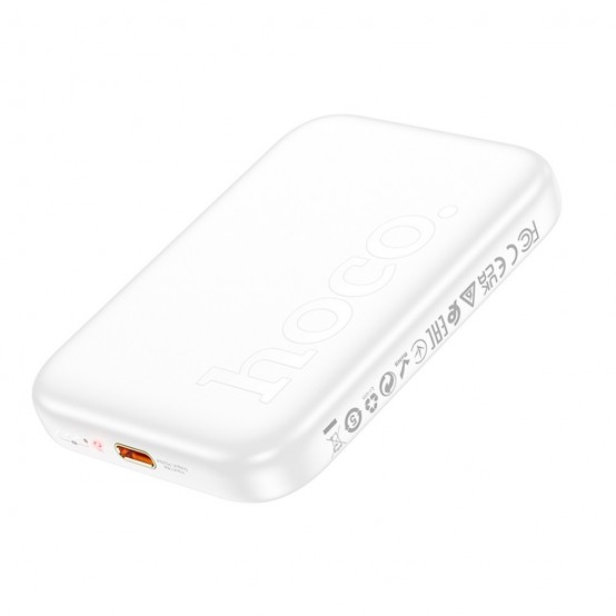Acumulator Hoco Power Bank Esteem  - Magnetic MagSafe Fast Wireless Charging for iPhone, PD20W, QC3.0, 5000mAh - White J117