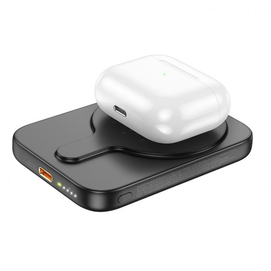 Acumulator Hoco Power Bank Esteem  - Magnetic MagSafe Fast Wireless Charging for iPhone, PD20W, QC3.0, 5000mAh - White J117