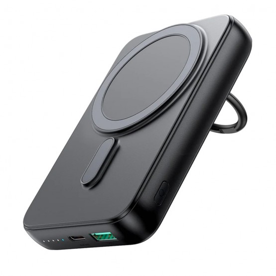 Acumulator JoyRoom Power Bank  - with Built-In Kickstand, MagSafe, USB, Type-C, 20W, 10000mAh - Black JR-W050