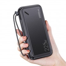 Acumulator USAMS Power Bank PB60  - Dual USB, with Lanyard, Quick Charge 3.0, PD 3.0, 20000mAh, 22.5W- Black US-CD168