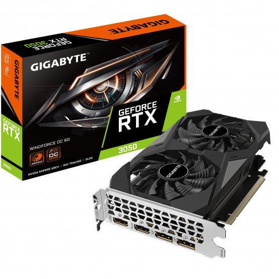 Placa video GigaByte GeForce RTX 3050 WINDFORCE OC 6G GV-N3050WF2OC-6GD