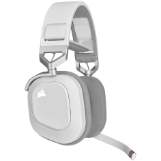 Casca Corsair HS80 RGB WIRELESS Premium Gaming Headset with Spatial Audio - White CA-9011236-EU