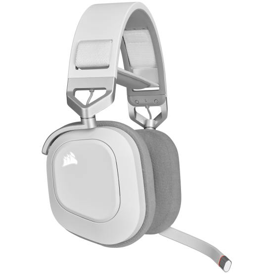 Casca Corsair HS80 RGB WIRELESS Premium Gaming Headset with Spatial Audio - White CA-9011236-EU