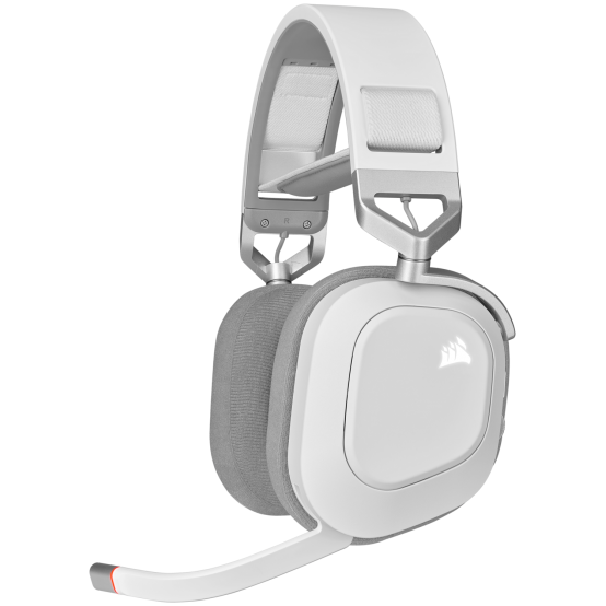 Casca Corsair HS80 RGB WIRELESS Premium Gaming Headset with Spatial Audio - White CA-9011236-EU