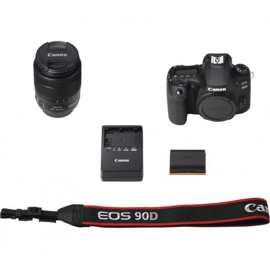 Aparat foto digital Canon EOS 90D + obiectiv Canon EFS 18-135mm f3.5-5.6 IS USM 3616C029AA