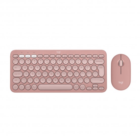 Tastatura Logitech Pebble 2 Combo - Wireless Keyboard Mouse - Tonal Rose 920-012241