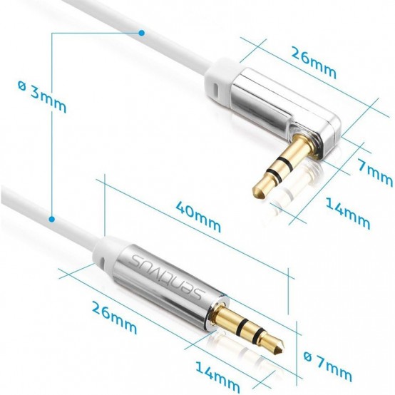 Cablu Sentivus CABLU AUDIO 3.5 TATA - TATA 1.5M 90 SENTIVUS S-AU031-150