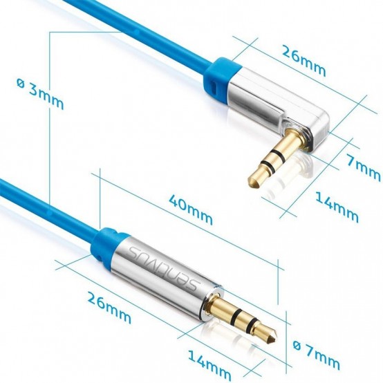 Cablu Sentivus CABLU AUDIO 3.5 TATA - TATA 0.25M 90 SENTIVUS S-AU033-025