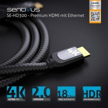 Cablu Sentivus CABLU PREMIUM HDMI TATA - TATA 4K 2.0M SENTIVUS S-HD300-300