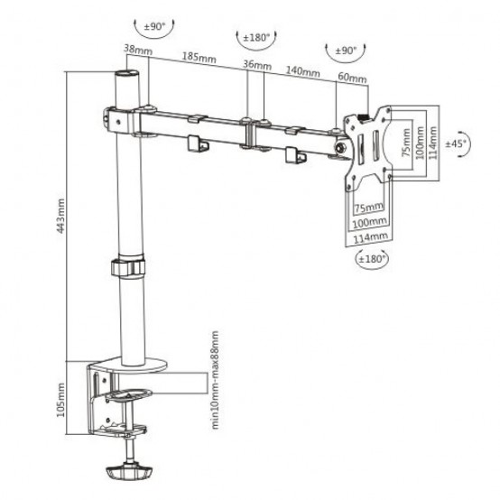 Suport Techly  ICA-LCD503BK