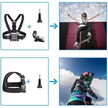 Suport Techsuit Accessory Kit Bundle 14in1  - for GoPro Action Camera - Black (bulk) CAL29