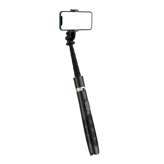 Suport Techsuit Selfie Stick  - Stable Tripod with 1/4 Screw Interface and Wireless Remote for GoPro, Phones, 156cm - Black Q16