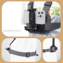 Suport Techsuit Camera Holder  - for GoPro with Magnetic Base, Chest Wear - Gray JX-002