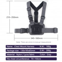 Suport Techsuit Camera Holder  - for GoPro with Magnetic Base, Chest Wear - Gray JX-002