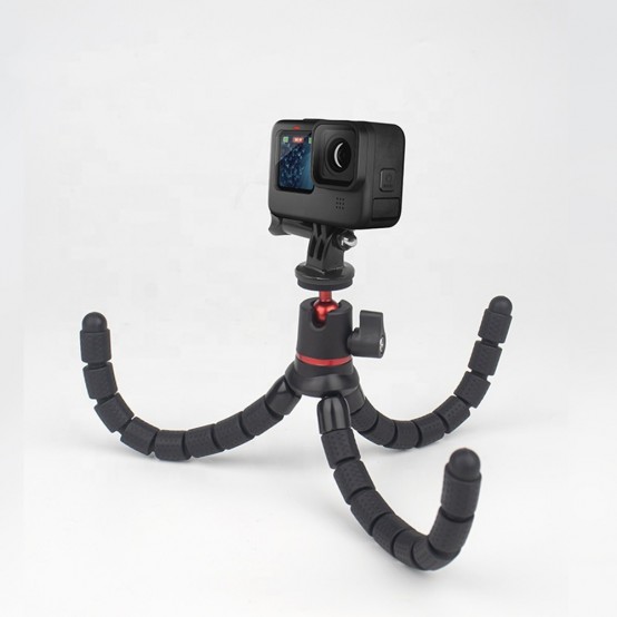 Suport Techsuit Octopus Tripod  - for Phone and GoPro Action Camera, Portable, Flexible - Black JX-004