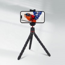 Suport Techsuit Octopus Tripod  - for Phone and GoPro Action Camera, Portable, Flexible - Black JX-004