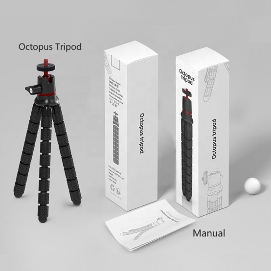 Suport Techsuit Octopus Tripod  - for Phone and GoPro Action Camera, Portable, Flexible - Black JX-004