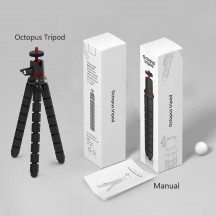 Suport Techsuit Octopus Tripod  - for Phone and GoPro Action Camera, Portable, Flexible - Black JX-004