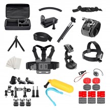 Suport Techsuit Accessory Kit Bundle 50in1  - for GoPro Action Camera, with Carrying Case - Black CAL01