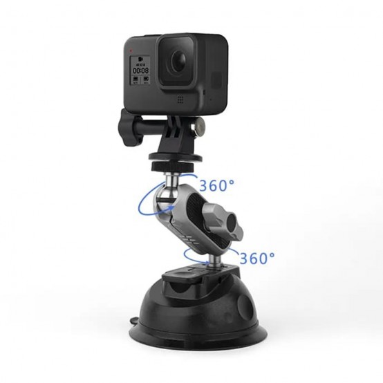 Suport Techsuit Motion Camera Sucker Mount  - for GoPro, with Powerful Suction Cup, Portable - Gray JX-007
