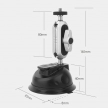 Suport Techsuit Motion Camera Sucker Mount  - for GoPro, with Powerful Suction Cup, Portable - Gray JX-007