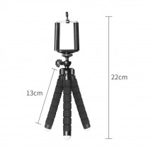 Suport Techsuit Camera Tripod  - for GoPro, Octopus Adjustable Mount with 1/4" Screw - Black OTC-01