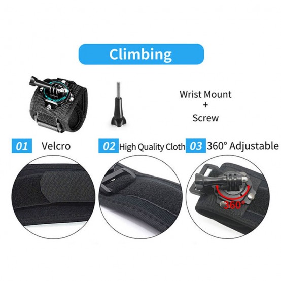 Suport Techsuit Accessory Kit Bundle 216in1  - for GoPro Action Camera, with Carrying Case - Black CAL38