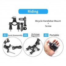 Suport Techsuit Accessory Kit Bundle 216in1  - for GoPro Action Camera, with Carrying Case - Black CAL38