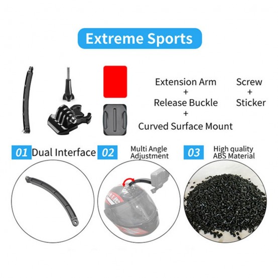 Suport Techsuit Accessory Kit Bundle 216in1  - for GoPro Action Camera, with Carrying Case - Black CAL38