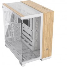 Carcasa Corsair 6500X Mid-Tower Dual Chamber PC Case - White/Bamboo Wood CC-9011284-WW