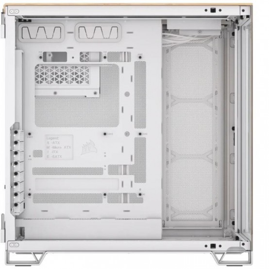 Carcasa Corsair 6500X Mid-Tower Dual Chamber PC Case - White/Bamboo Wood CC-9011284-WW