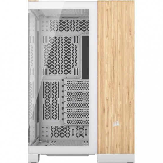 Carcasa Corsair 6500X Mid-Tower Dual Chamber PC Case - White/Bamboo Wood CC-9011284-WW