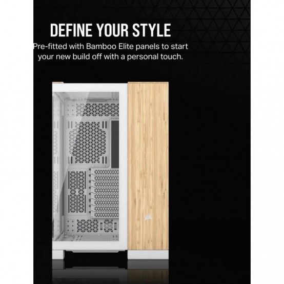 Carcasa Corsair 6500X Mid-Tower Dual Chamber PC Case - White/Bamboo Wood CC-9011284-WW