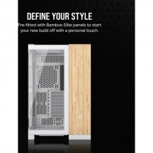 Carcasa Corsair 6500X Mid-Tower Dual Chamber PC Case - White/Bamboo Wood CC-9011284-WW