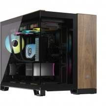 Carcasa Corsair 2500X Micro ATX Dual Chamber PC Case - Black/Walnut Wood CC-9011286-WW