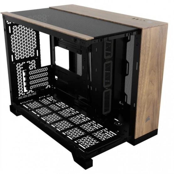 Carcasa Corsair 2500X Micro ATX Dual Chamber PC Case - Black/Walnut Wood CC-9011286-WW