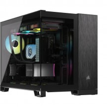 Carcasa Corsair 2500X Micro ATX Dual Chamber PC Case - Black/Obsidian Aluminum CC-9011287-WW