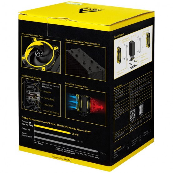Cooler Arctic Freezer 34 eSports DUO - Yellow