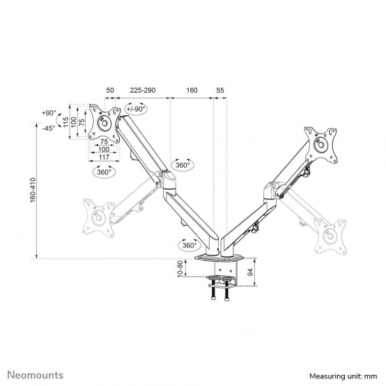 Suport Neomounts  DS70-700BL2