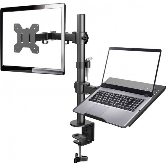 Suport Gembird Adjustable desk mount with monitor arm and notebook tray MA-DA-03