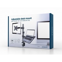 Suport Gembird Adjustable desk mount with monitor arm and notebook tray MA-DA-03