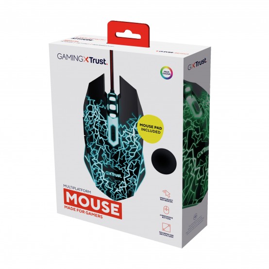 Mouse Trust Gaming mouse & mouse pad - Black 24752